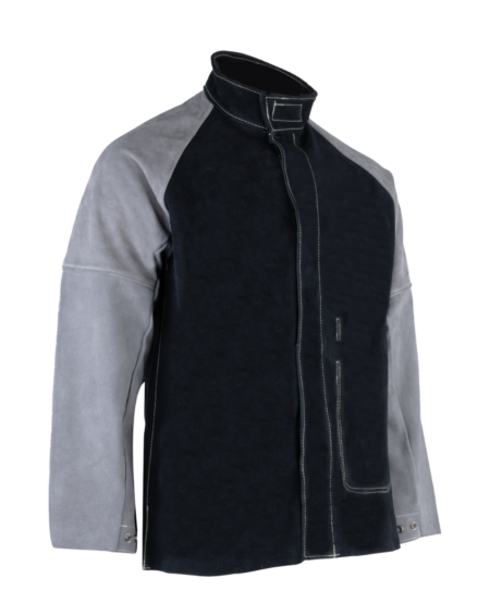 VESTE SOUDEUR WELTEK SPARKS CROUTE DE VACHETTE NOIR/GRIS + ANTI-CHALEUR
