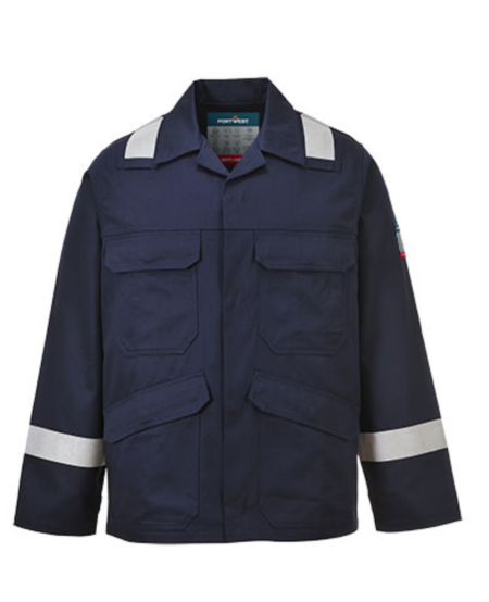 VESTE DE TRAVAIL BIZFLAMME FLAMME RESISTANT MULTI-NORME COULEUR BLEU + BANDE