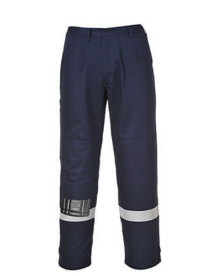 PANTALON PORTWEST BIZFLAMME FLAMME RESISTANT MULTI-NORME COULEUR BLEU+BANDE