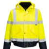 VESTE/BLOUSON PORTWEST HAUTE VISIBILITE JAUNE/BLEU + BANDES CLASSE 3