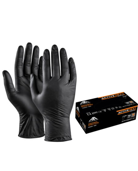 GANT NITRILE NOIR NON POUDRE ACTIVEDEXT ALIMENTAIRE PAQUET DE 100 PCS