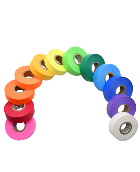 FLAGGING TAPE 25MM X 10 METRES COULEUR VENDU PAR ROULEAU