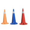 CONE DE SIGNALISATION ROUGE HAUTEUR 1,8 METRES + UNE BANDE REFLECHISSANTE