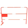 BARRIERE DE CHANTIER ROUGE/BLANC EN ACIER DIMENSSIONS1500X1000MM