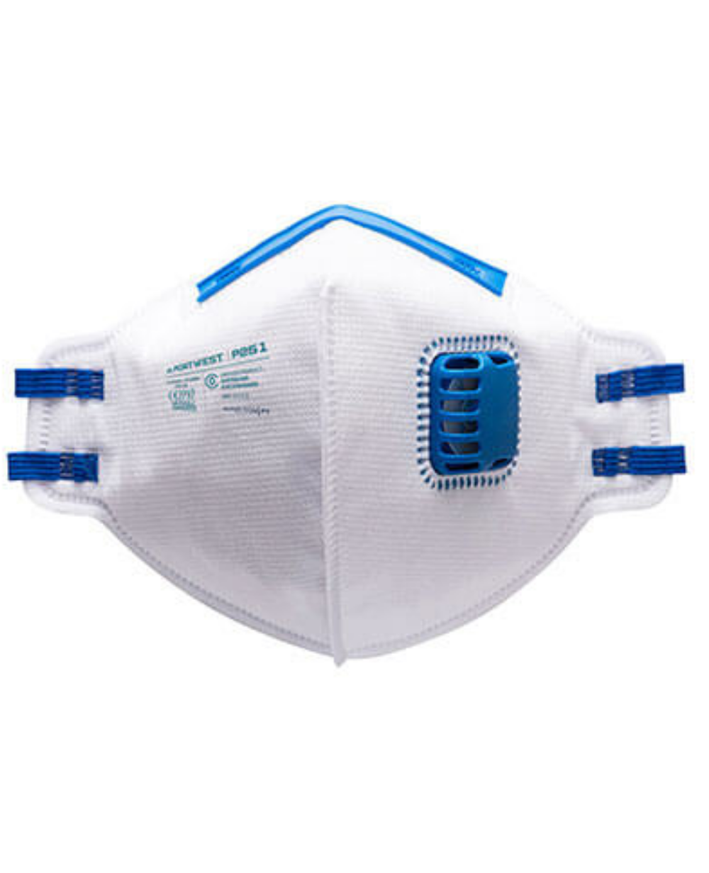 MASQUE PLIABLE PORTWEST FPP2 + VALVE PAQUET DE 20 MASQUES