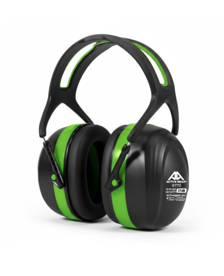 CASQUE ANTI-BRUIT PREMIUM ACTIVE COQUE ABS ROBUSTE NOIR/VERT SNR 37DB