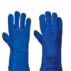 GANT SOUDEUR EN CROUTE DE CUIR BLEU ENTIEREMENT DOUBLE EN407