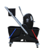 CHARIOT DE MENAGE 2X15L AVEC PANIER COULEUR NOIR/GRIS